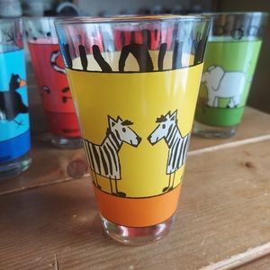 Konitz Germany Zebra Tumbler Glass Animal Stories